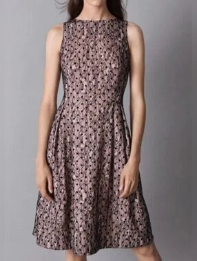 JW Jason Wu Large Pink Black Lace Sleeveless Fit&Flare A-Line Dress Pockets NWOT